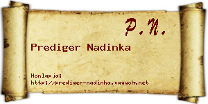 Prediger Nadinka névjegykártya